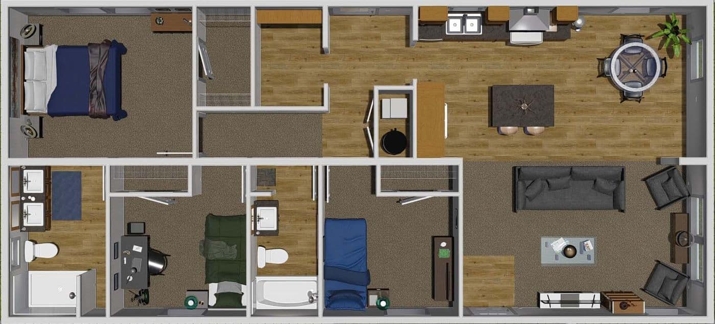 Three Little Birds 3d Floor Plan